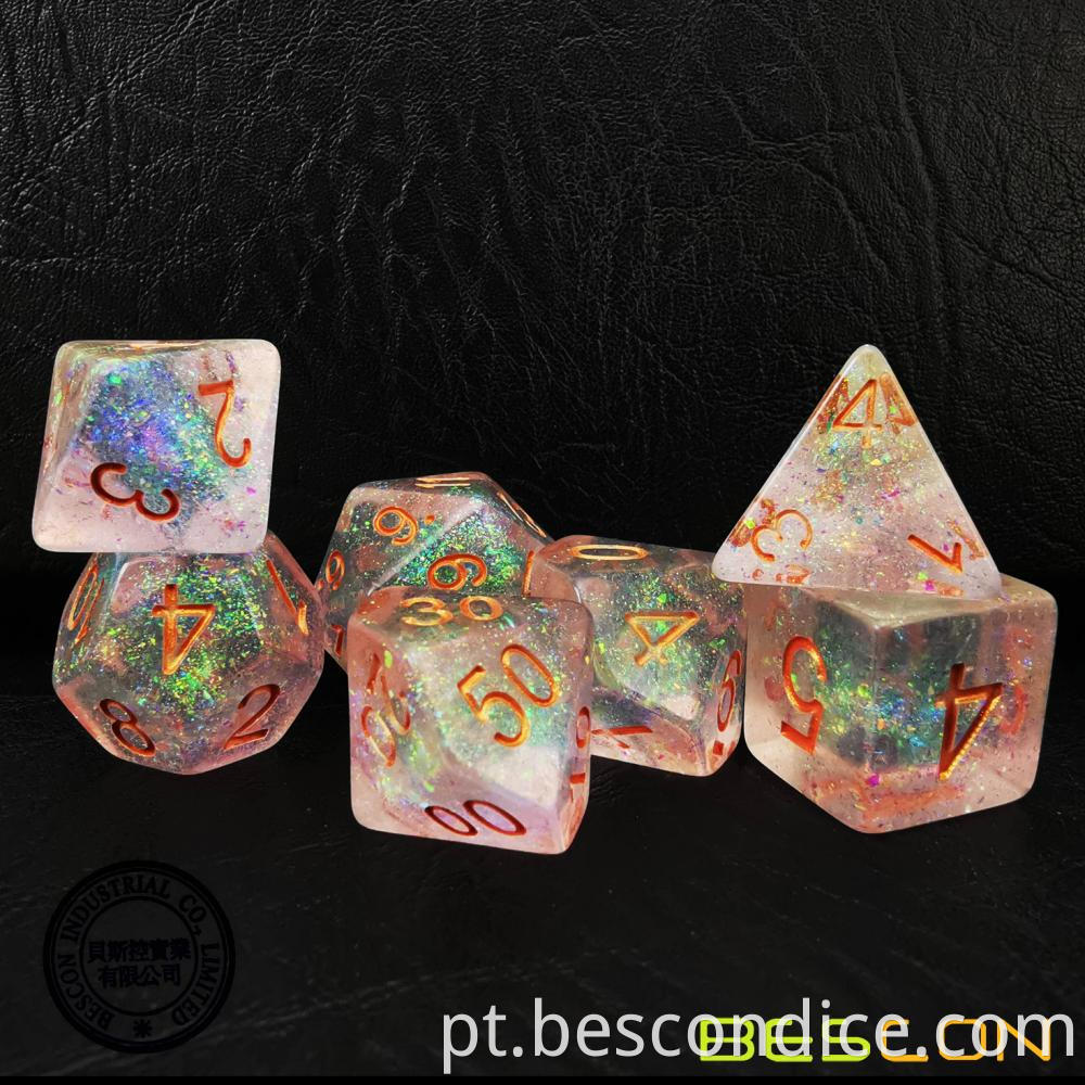 Shimmery Rpg 7 Dice Set Bronze Golden 2